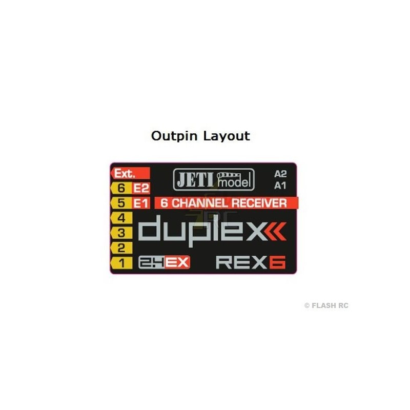 JETI - Récepteur REX 6 Duplex EX 2.4Ghz Jeti 6 Voies - FLASH RC
