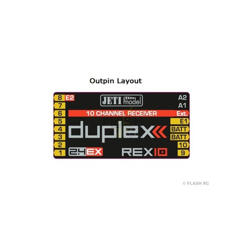 JETI - Récepteur REX 10 Duplex EX 2.4Ghz Jeti 10 Voies - FLASH RC
