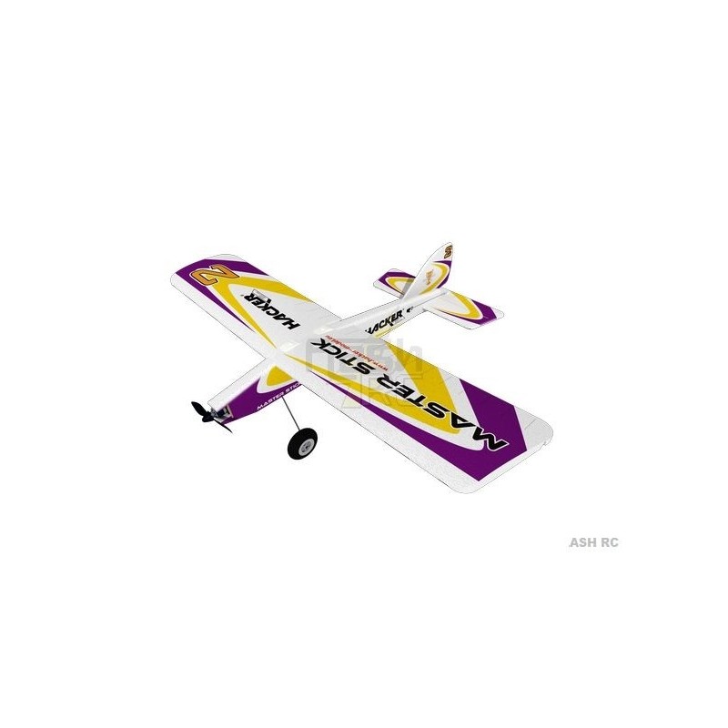 RC planes for beginners - Hacker plane model Master Stick purple ARF approx.1.20m - FLASH RC