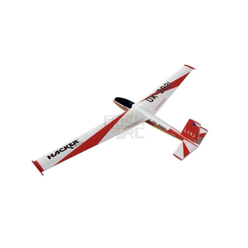 RC-Segler - Blanik rot ca.2.00m ARF Flügel/Lebensräume verkleidet Hacker ModeL - FLASH RC