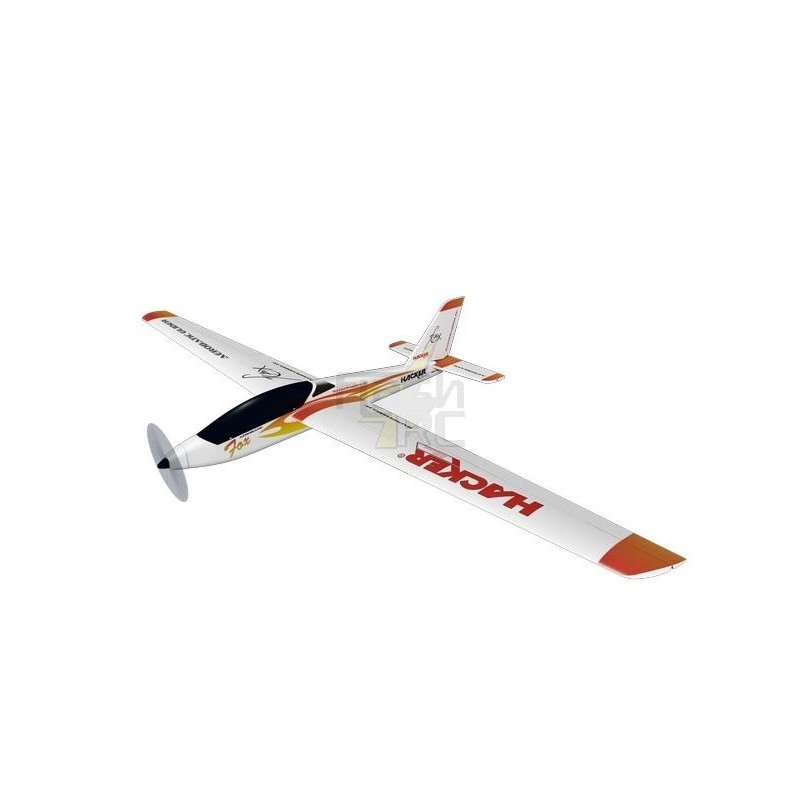 RC Motorgliders - Fox Electro red approx.2.00m ARF covered wings/emp Hacker model - FLASH RC