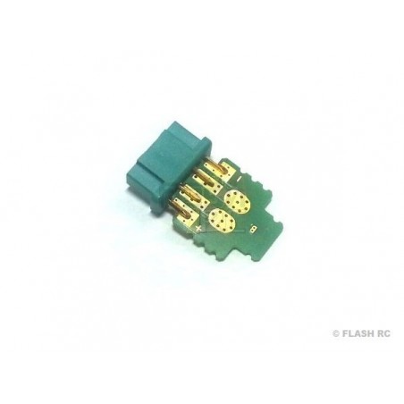Accesorios para pilas y baterías - Placa de 2 polos para toma MPX verde (2 uds.) Jeti - FLASH RC