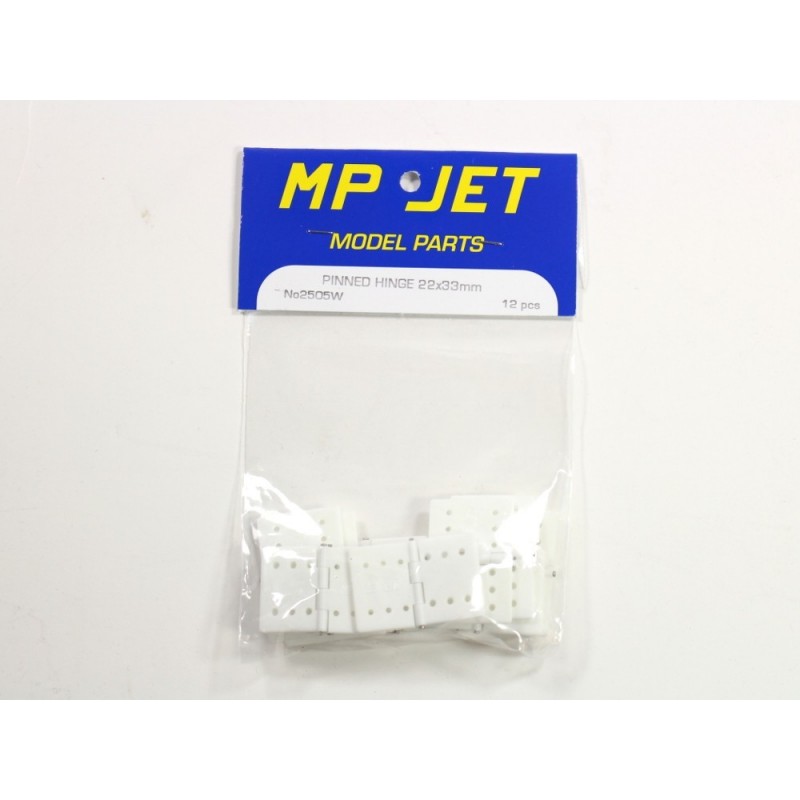 Hinges - Flat Hinges 22x33mm (12 pcs) Mp Jet - FLASH RC