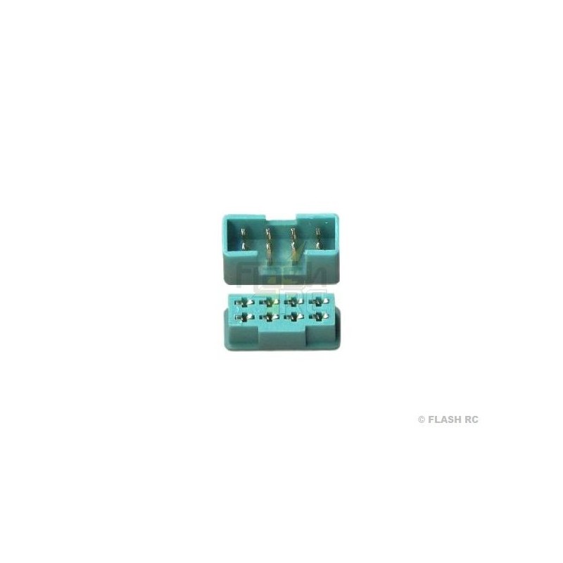 Prise MPX - Prise MPX 8 pins verte M/F (1 paire) Muldental - FLASH RC