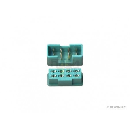 Prise MPX - Prise MPX 8 pins verte M/F (1 paire) Muldental - FLASH RC