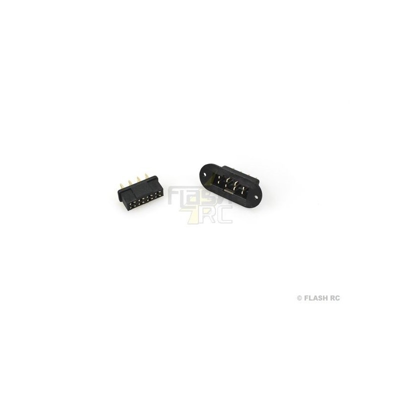 Toma MPX - Negra Toma MPX con soporte M/F de 8 pines (1 par) Muldental - FLASH RC