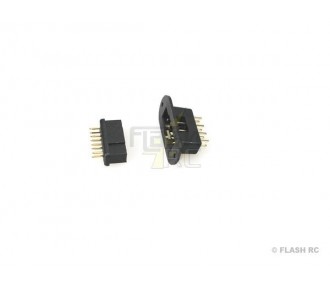 Presa MPX - Presa MPX nera con staffa M/F a 8 pin (1 coppia) Muldental - FLASH RC 2