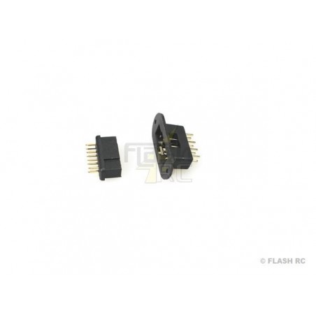 Presa MPX - Presa MPX nera con staffa M/F a 8 pin (1 coppia) Muldental - FLASH RC