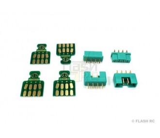 Presa MPX - Presa MPX 8 pin verde M/F + schede (2 coppie) - FLASH RC