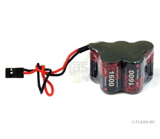 Baterías receptor - 6.0V 1600mAh NiMh batería JR socket (formato pirámide) ENRICH POWER - FLASH RC