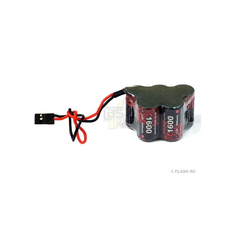 Empfängerbatterien - Batterie 6,0V 1600mAh NiMh Steckdose JR (Pyramidenformat) ENRICH POWER - FLASH RC