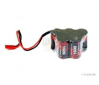 Baterías del receptor - Batería NiMh 6.0V 1600mAh (formato pirámide) Toma BEC ENRICH POWER - FLASH RC