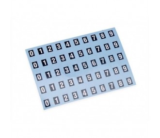 Accesorios del receptor - Números (pegatinas) para identificar los conectores (negro / blanco) - FLASH RC