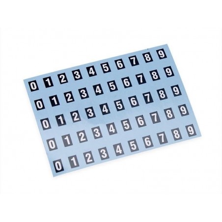 Accesorios del receptor - Números (pegatinas) para identificar los conectores (negro / blanco) - FLASH RC