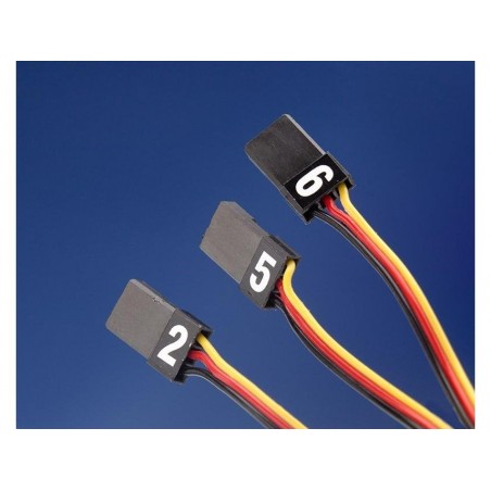 Accessori del ricevitore - Numeri (adesivi) per identificare i connettori (nero / bianco) - FLASH RC
