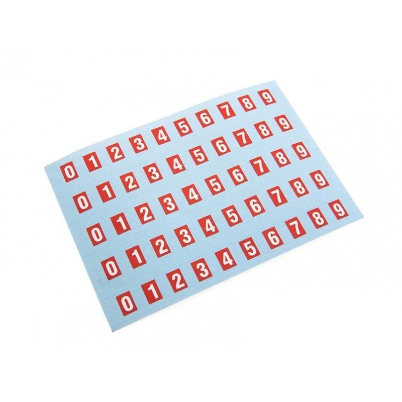 Accessoires récepteurs - Chiffres (autocollants) pour identifier les connecteurs (rouge / blanc) - FLASH RC
