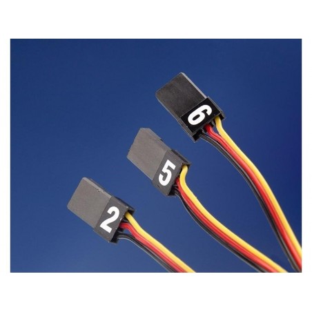 Receiver accessories - Numbers (stickers) to identify the connectors (red / white) - FLASH RC