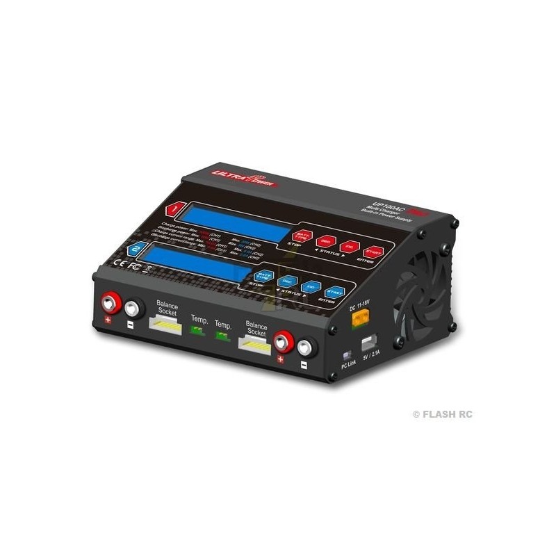 Chargers - Charger UP100AC Duo 100W 12V/220V Ultra Power - FLASH RC