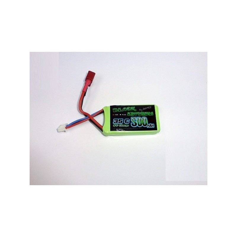 Batterie di propulsione per aerei RC - Nero Litio 2S 7.4V 500mAh 45C spina DEANS - A2PRO - FLASH RC