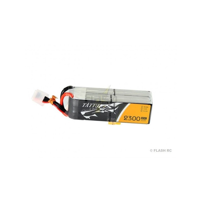 Batterien für den Antrieb von RC-Flugzeugen - Batterie Tattu lipo 4S 14.8V 2300mAh 45C Stecker xt60 - FLASH RC
