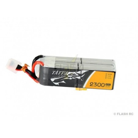 Batteries de propulsion avions RC - Batterie Tattu lipo 4S 14.8V 2300mAh 45C prise xt60 - FLASH RC
