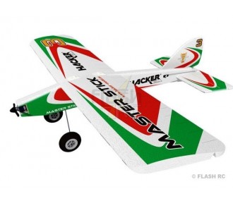 Aviones R/C para principiantes - Avión Hacker modelo Master Stick verde ARF aprox.1.20m - FLASH RC
