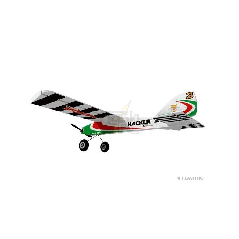 Aerei R/C per principianti - Modello di aereo Hacker Master Stick verde ARF circa 1,20m - FLASH RC