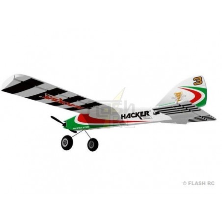 RC planes for beginners - Hacker plane model Master Stick green ARF approx.1.20m - FLASH RC
