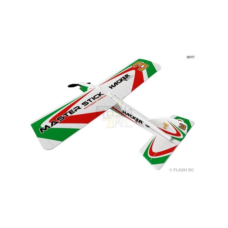 RC planes for beginners - Hacker plane model Master Stick green ARF approx.1.20m - FLASH RC