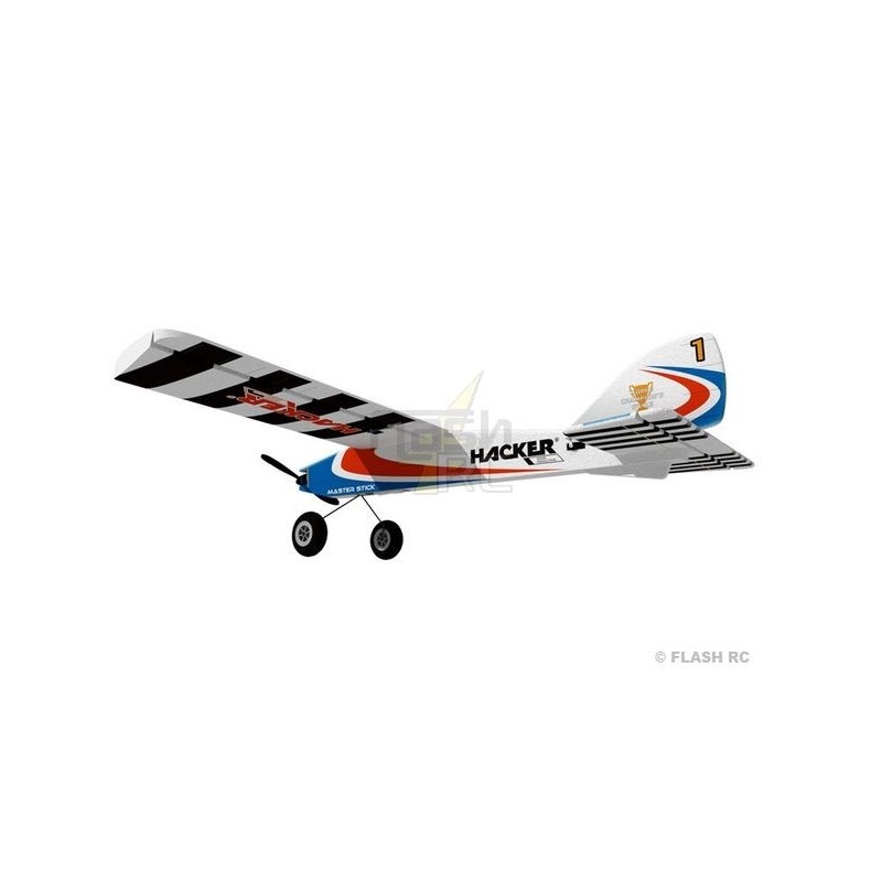 R/C planes for beginners - Hacker plane model Master Stick blue ARF approx.1.20m - FLASH RC