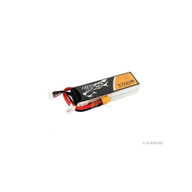 RC aircraft propulsion batteries - Tattu lipo 4S 14.8V 3700mAh 45C socket xt60 - FLASH RC