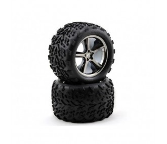 Traxxas Pneus + jantes chrome Talon GeMini Black Chrome 1/10e 5374A - FLASH RC