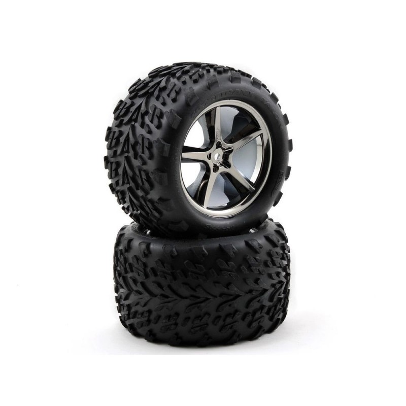 RC Car Parts - Traxxas Neumáticos + Llantas Talon GeMini Negro Cromo 1/10th 5374A - FLASH RC