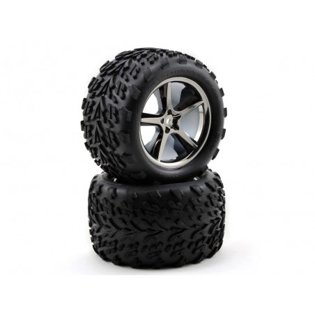 Traxxas Pneus + jantes chrome Talon GeMini Black Chrome 1/10e 5374A - FLASH RC