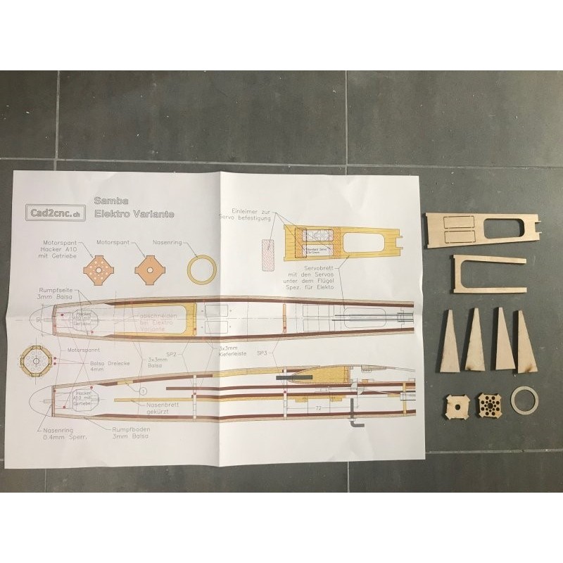 Motores y Accesorios Motores - Kit de conversión eléctrica para Samba RES EVO CAD2CNC - FLASH RC