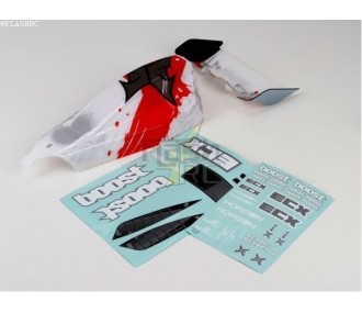 Ersatzteile RC-Cars - Karosserie weiß/rot + Querruder ECX 1/10 2WD Boost - FLASH RC