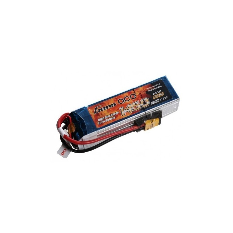 Batterie di propulsione per aerei RC - Gens ace lipo 6S 22.2V 1450mAh 45C xt60 socket battery - FLASH RC