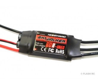 Brushless - Brushless Controller 2-6S 60A UBEC SKYWALKER HOBBYWING - FLASH RC