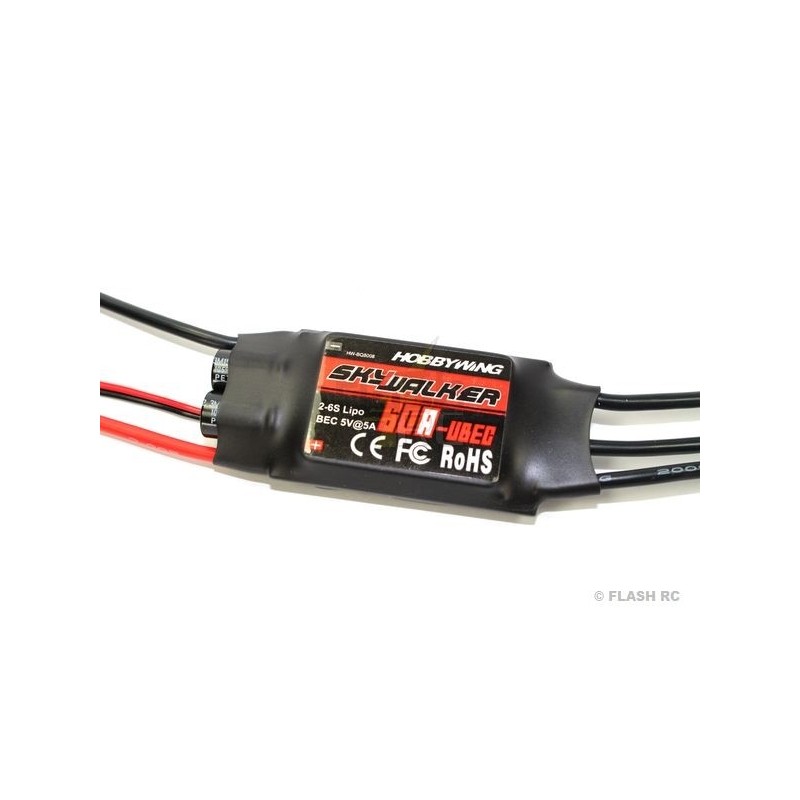 Brushless - Brushless Controller 2-6S 60A UBEC SKYWALKER HOBBYWING - FLASH RC