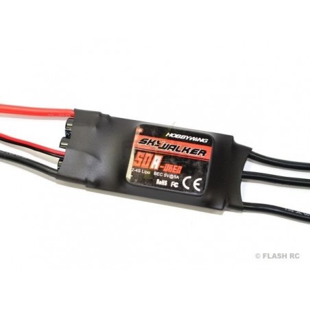 Brushless - Regolatore senza spazzole 2-4S 50A UBEC SKYWALKER HOBBYWING - FLASH RC