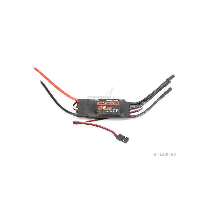 Brushless - Brushless Controller 2-4S 50A UBEC SKYWALKER HOBBYWING - FLASH RC