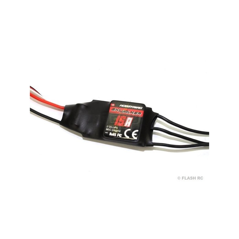 Brushless - Controleur Brushless 2-3S 15A BEC SKYWALKER HOBBYWING - FLASH RC