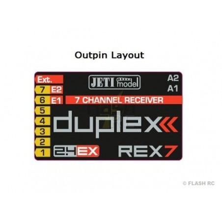 JETI - REX 7 A40 Duplex EX 2.4Ghz Jeti 7-Kanal Empfänger - FLASH RC