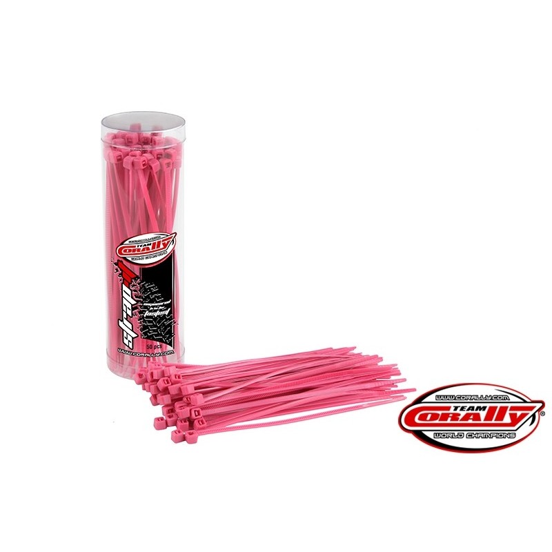 Cable ties - Rilsan cable ties pink - 2,5x100mm - 50 pcs - Team Corally - FLASH RC