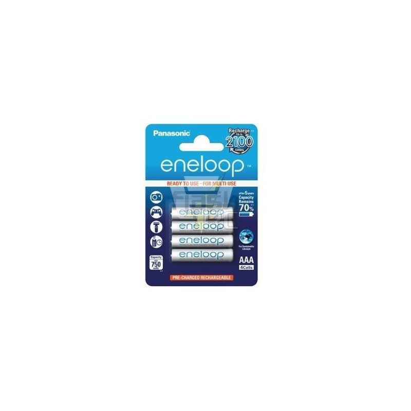 Pilas - Pack 4 AAA Eneloop 1,2V 750mAh PANASONIC - FLASH RC