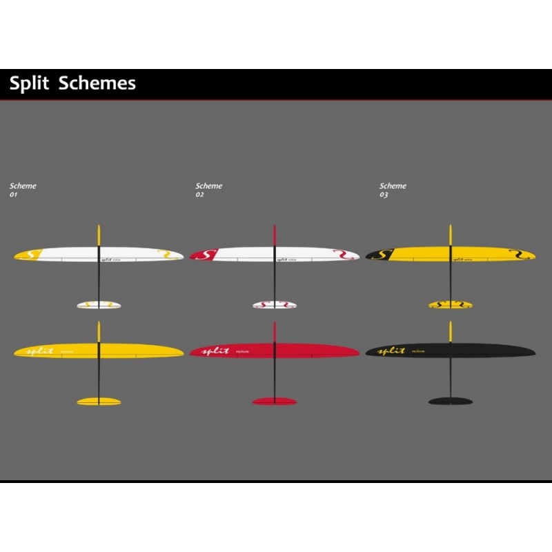 Planeadores RC - Split todo fibra aprox.2.84m blanco y rojo RCRCM - FLASH RC