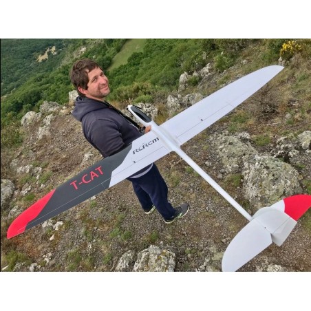 Planeurs RC - T-CAT tout fibre env.1.88m blanc/rouge & noir RCRCM - FLASH RC
