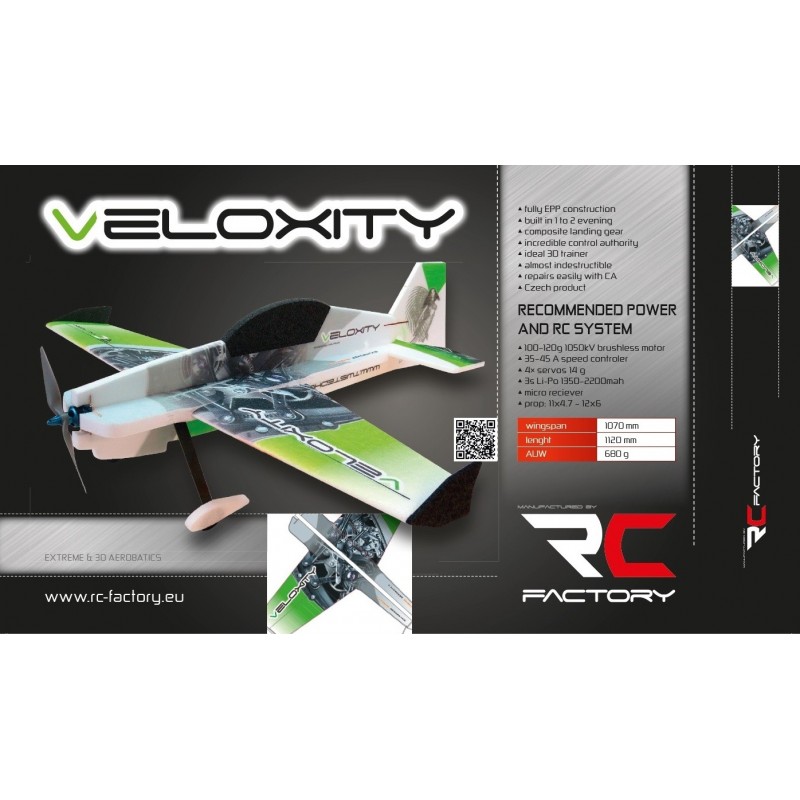 RC-Flugzeuge Kunstflug - RC-Flugzeug Factory Veloxity grün ca.1.07m - FLASH RC