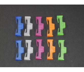 Clips de seguridad para servo - Clips de seguridad de 5 colores para conectores de servo, 10pcs - FLASH RC