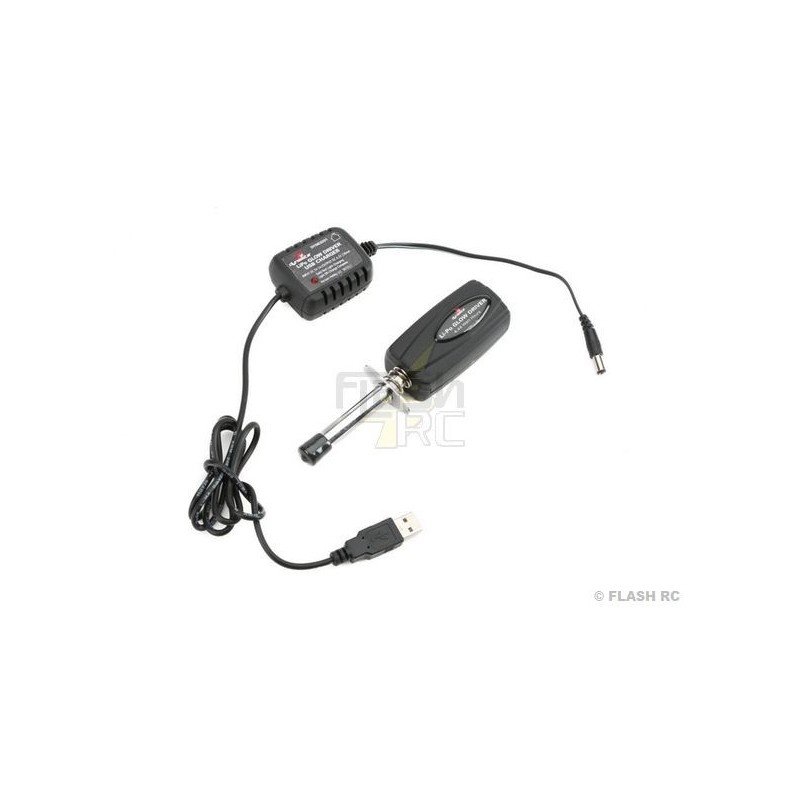 Engine start - Lipo spark plug heater with battery and USB charger - FLASH RC